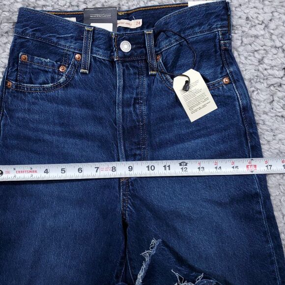 Levi's Premium Ribcage Straight Ankle Jeans Super High Rise Women's Size 24 x 27 - Picture 11 of 13